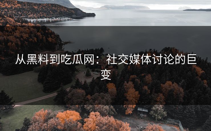 从黑料到吃瓜网：社交媒体讨论的巨变