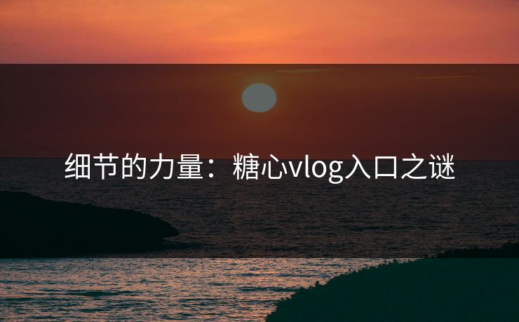 细节的力量：糖心vlog入口之谜  第1张